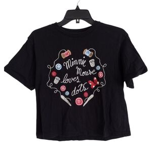 Disney Uniqlo Olympia Le-Tan Minnie Loves Dots cropped top 100% cotton